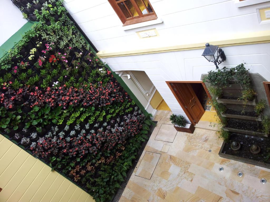 圣露西亚精品温泉酒店 波哥大 外观 照片 A green wall in a courtyard